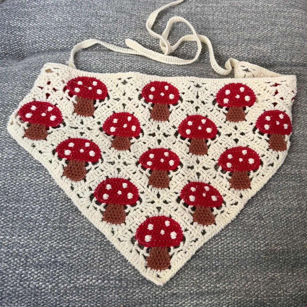 Crochet Mushroom Bandana